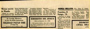 19921002 Manila Bulletin - Menza in Manila